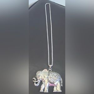 Sliver 16” Elephant Necklace